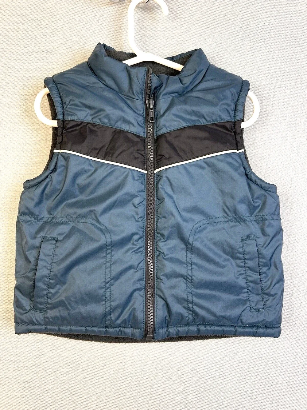 Gymboree Puffer Vest Boys - 12 - 24 Mos Green Zip Front Outdoors Fiber Filled